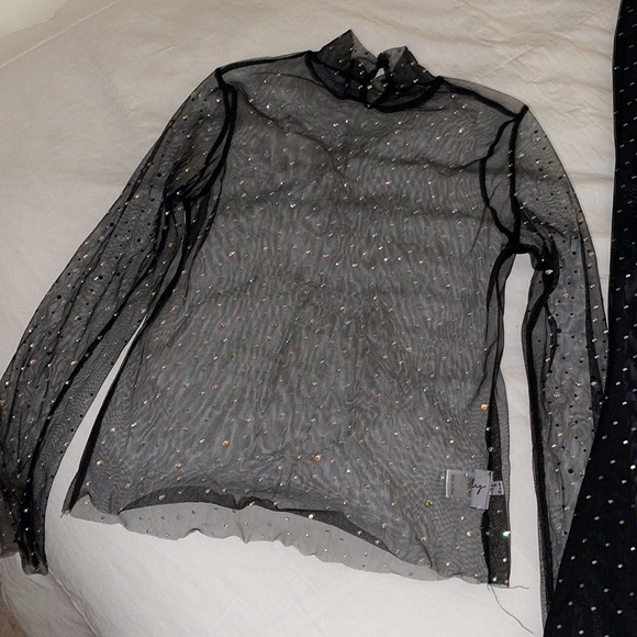 Motel Crystal Flare Pants + Matching Long Sleeve Top - Picture 2 of 8